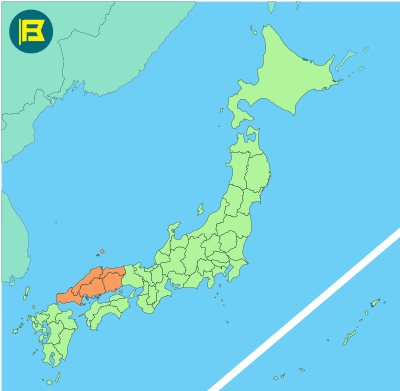 Chugoku Location of map of Japan