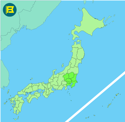 Kanto Location of map of Japan