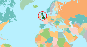 Great Britain on World Map