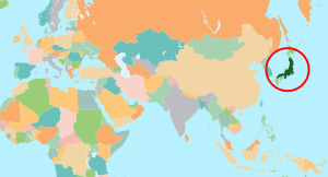 Honshu on World Map