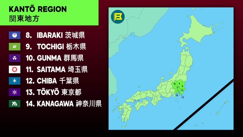 Prefectures of the Kanto Region